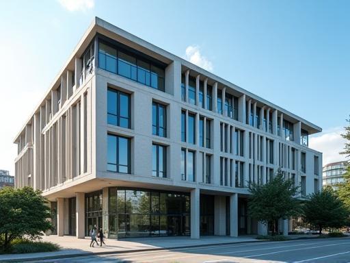 Modern building exterior, potentially representing the college location in Melbourne