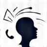 Icon representing a Voice Professional with a microphone and abstract shapes